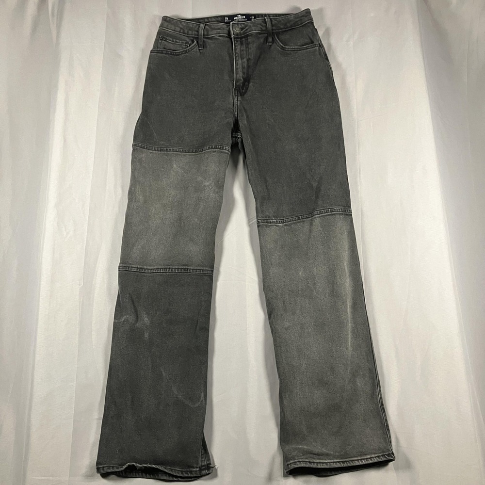 Hollister Jeans‎ Womens 7 Ultra High Rise Dad Straight Relaxed Denim Charcoal